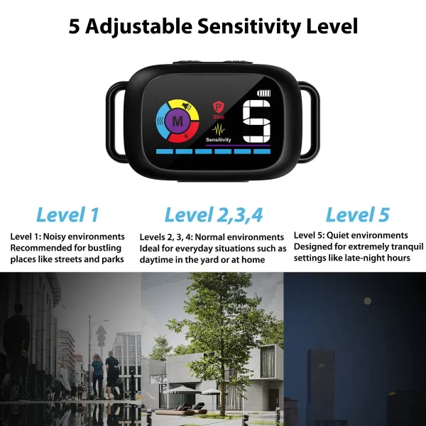 Automatic Anti Bark Collar Dog Training Bark Stopper with 5 Adjustable Sensitivity Beep Vibration Shock Collar IP67 Waterproof - Image 2
