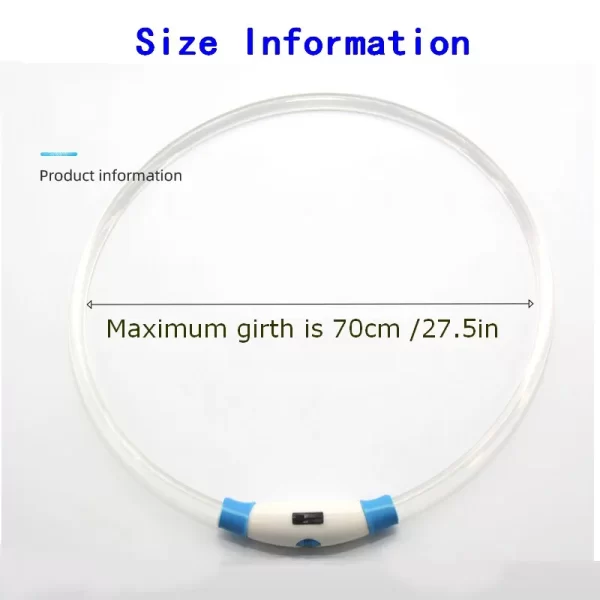 LED Dog Collar Rechargeable 3 Working Mode More Lighter Max 70cm Night Safety Flashing Glow Collar Anti Lost Night Collar - Image 6